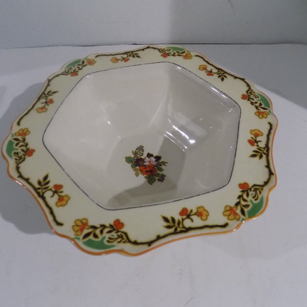 John Maddock & Sons Hexagonal Serving Bowl Minerva Richmond England